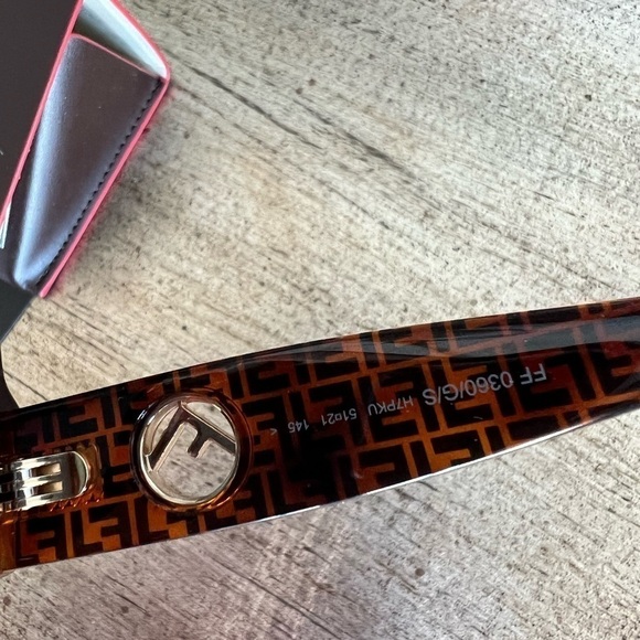 FENDI F is FENDI FF 55mm Havana Cat Eye Sunglasses - Picture 13 of 14